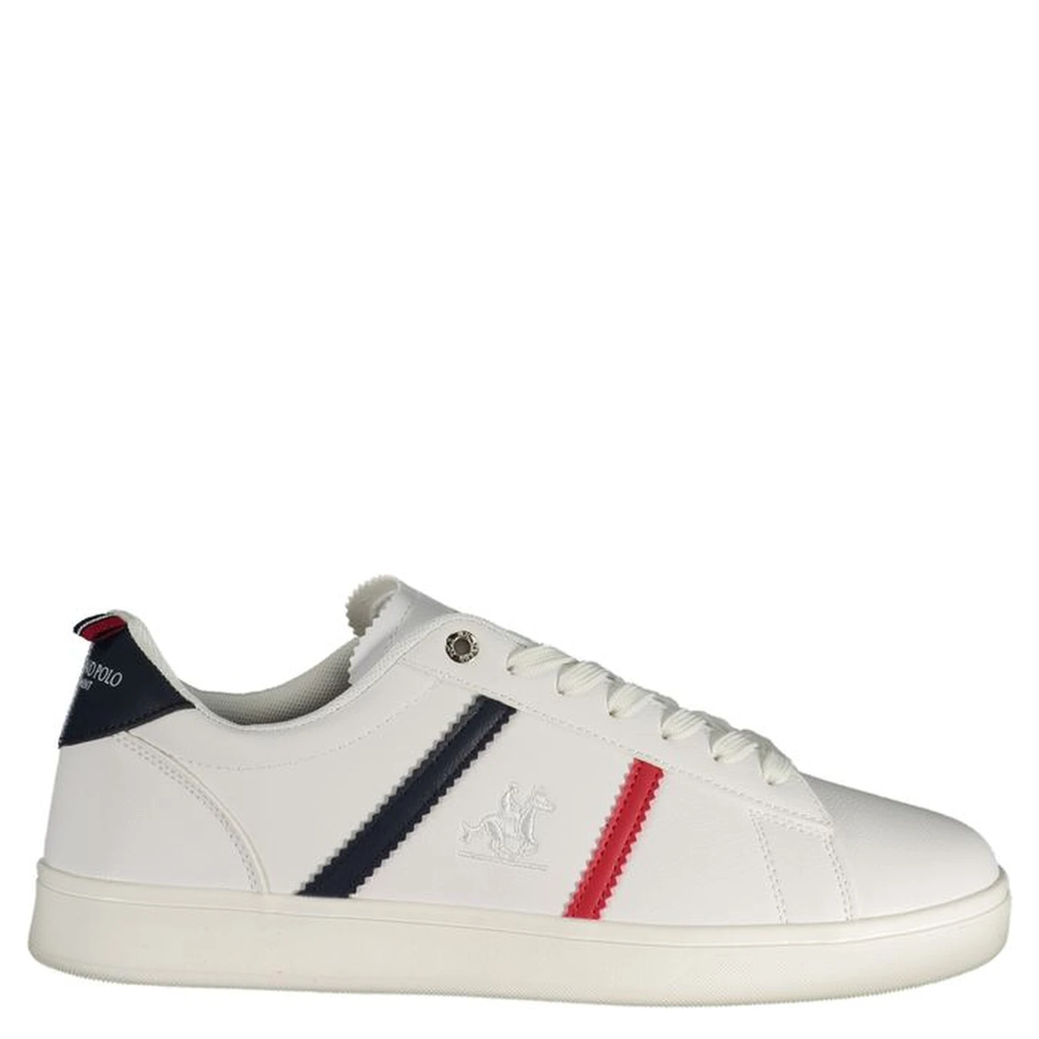 White Polyester Athletic Sneakers
