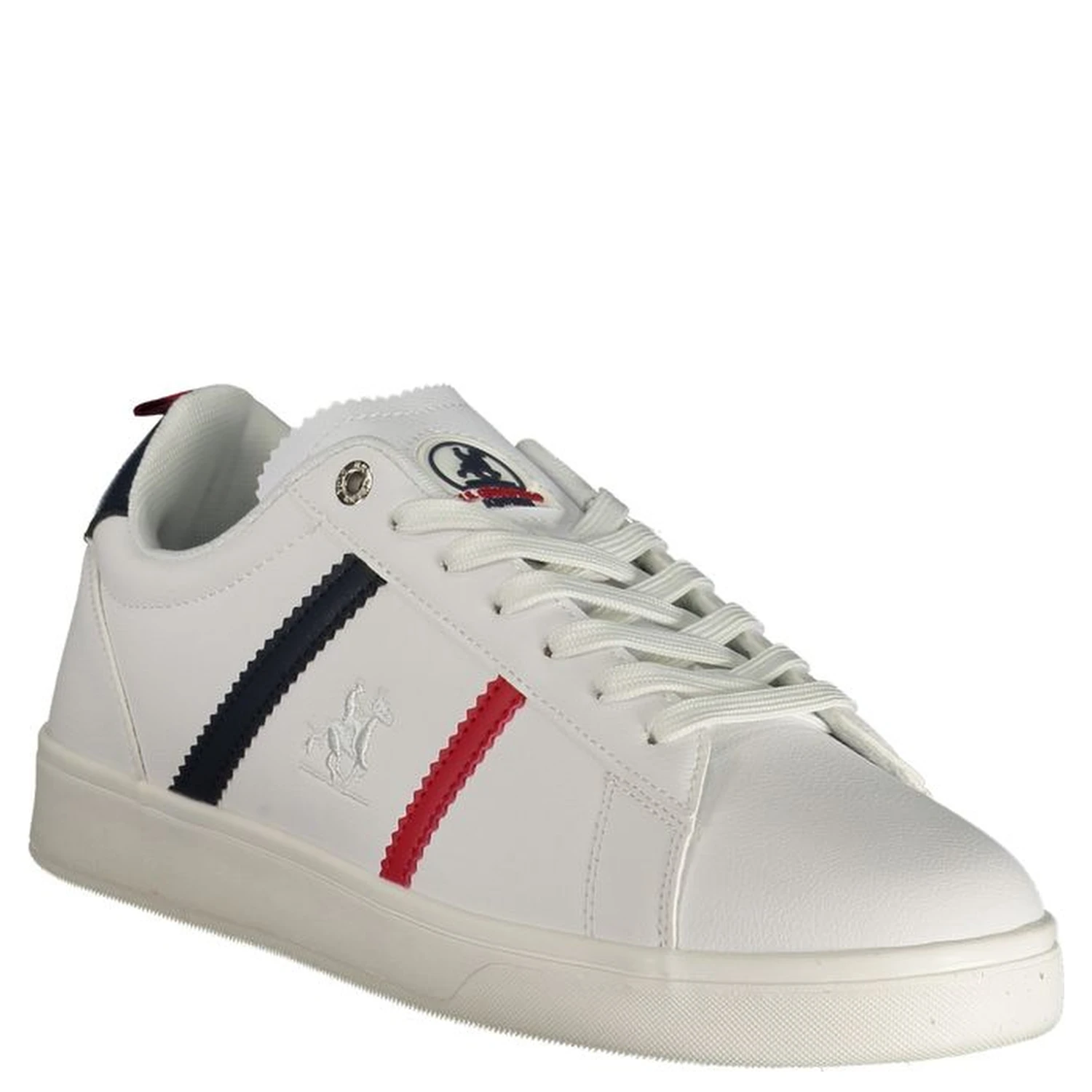 White Polyester Athletic Sneakers