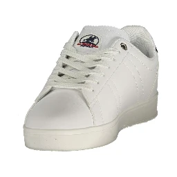 White Polyester Athletic Sneakers