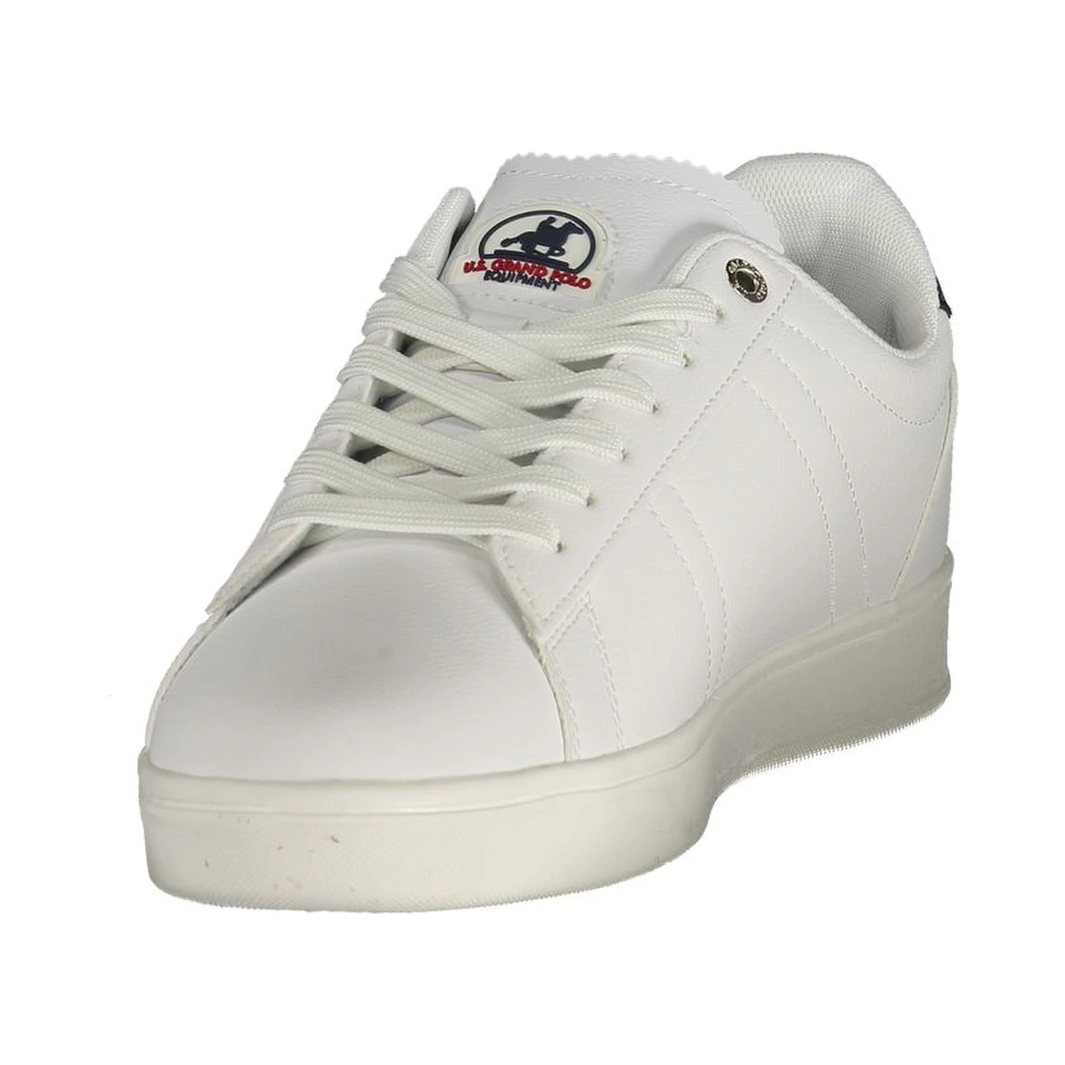 White Polyester Athletic Sneakers