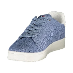Blue Polyester Athletic Sneakers
