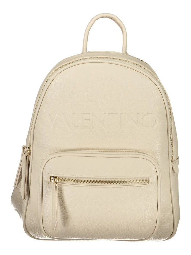 Beige Polyethylene Backpack