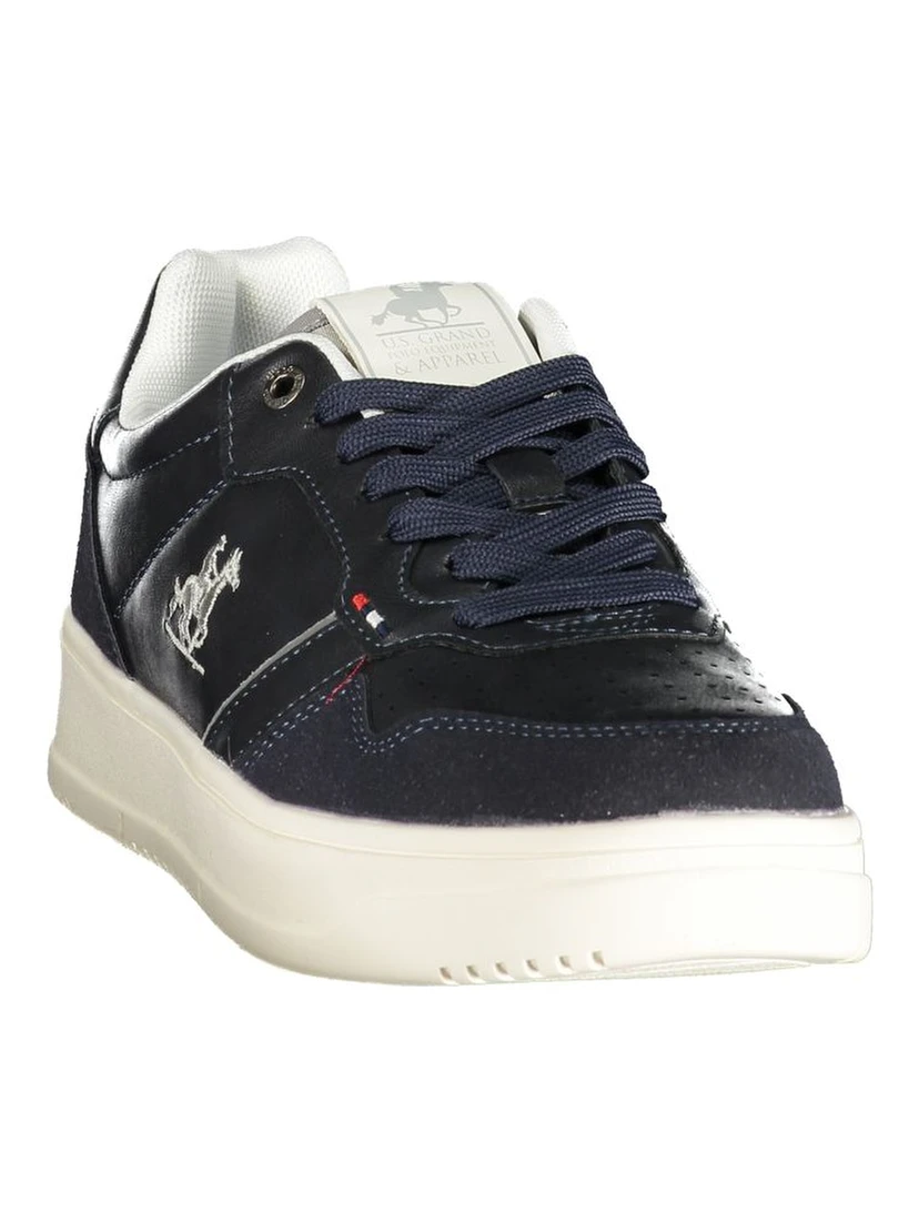 Blue Polyester Athletic Sneakers