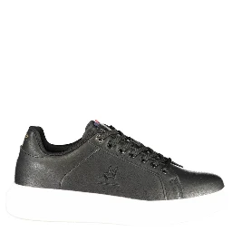Black Polyester Athletic Sneakers