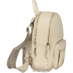 Beige Polyethylene Backpack