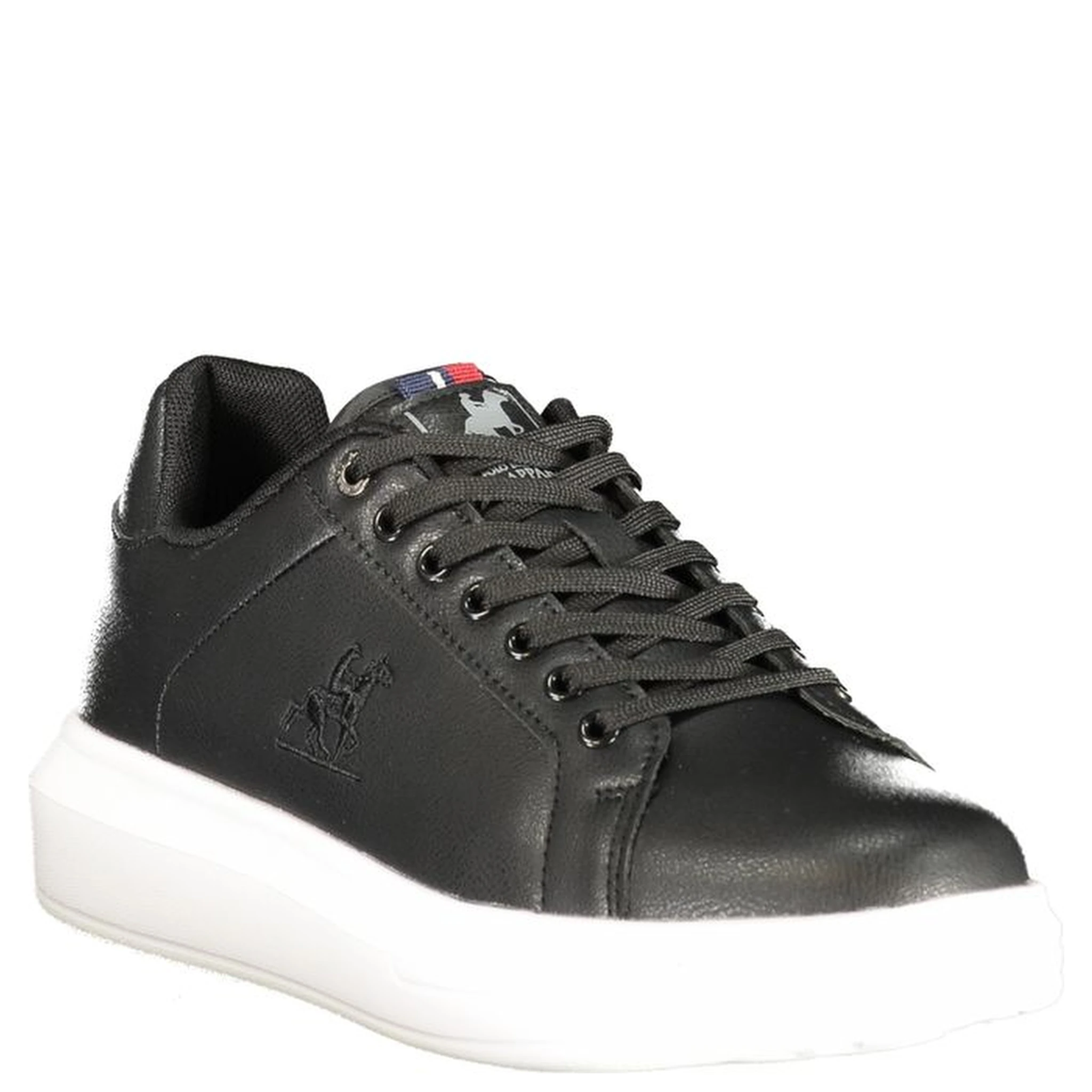 Black Polyester Athletic Sneakers