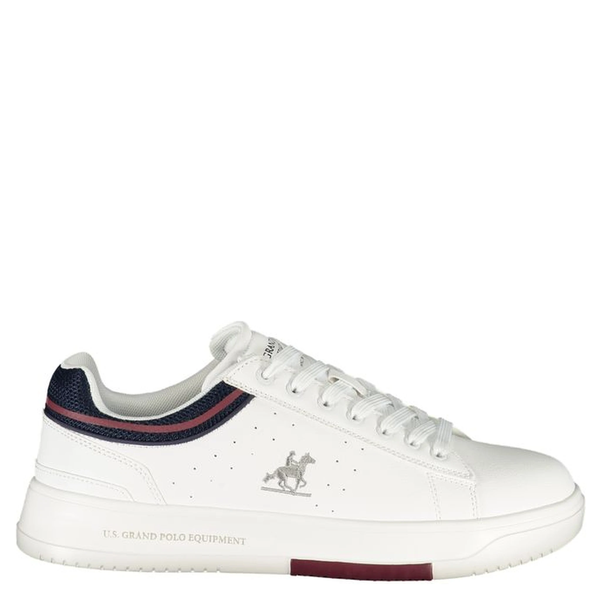White Polyester Athletic Sneakers