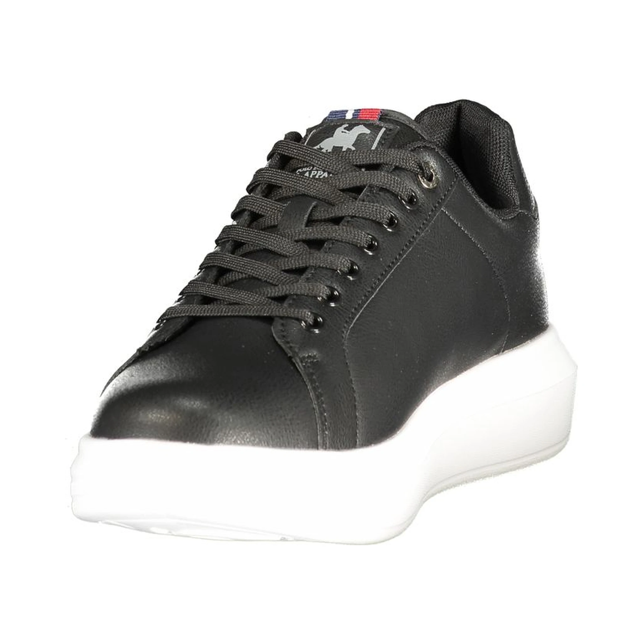 Black Polyester Athletic Sneakers