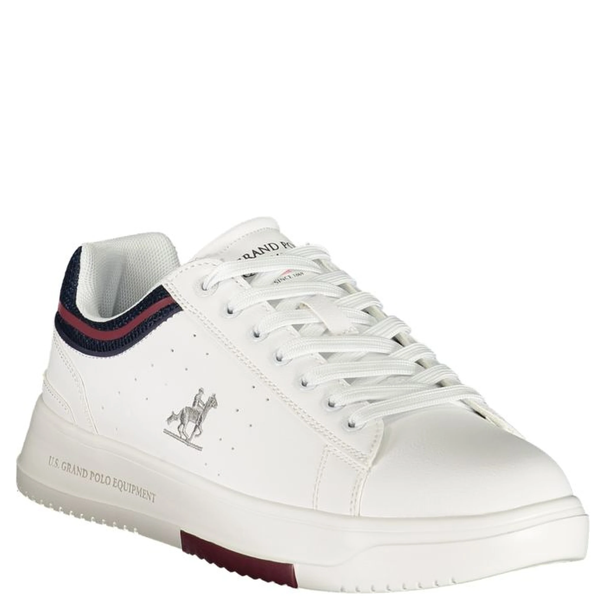 White Polyester Athletic Sneakers