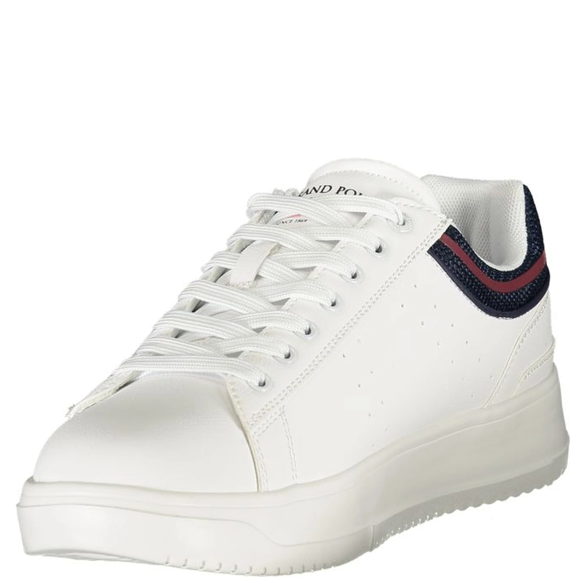 White Polyester Athletic Sneakers