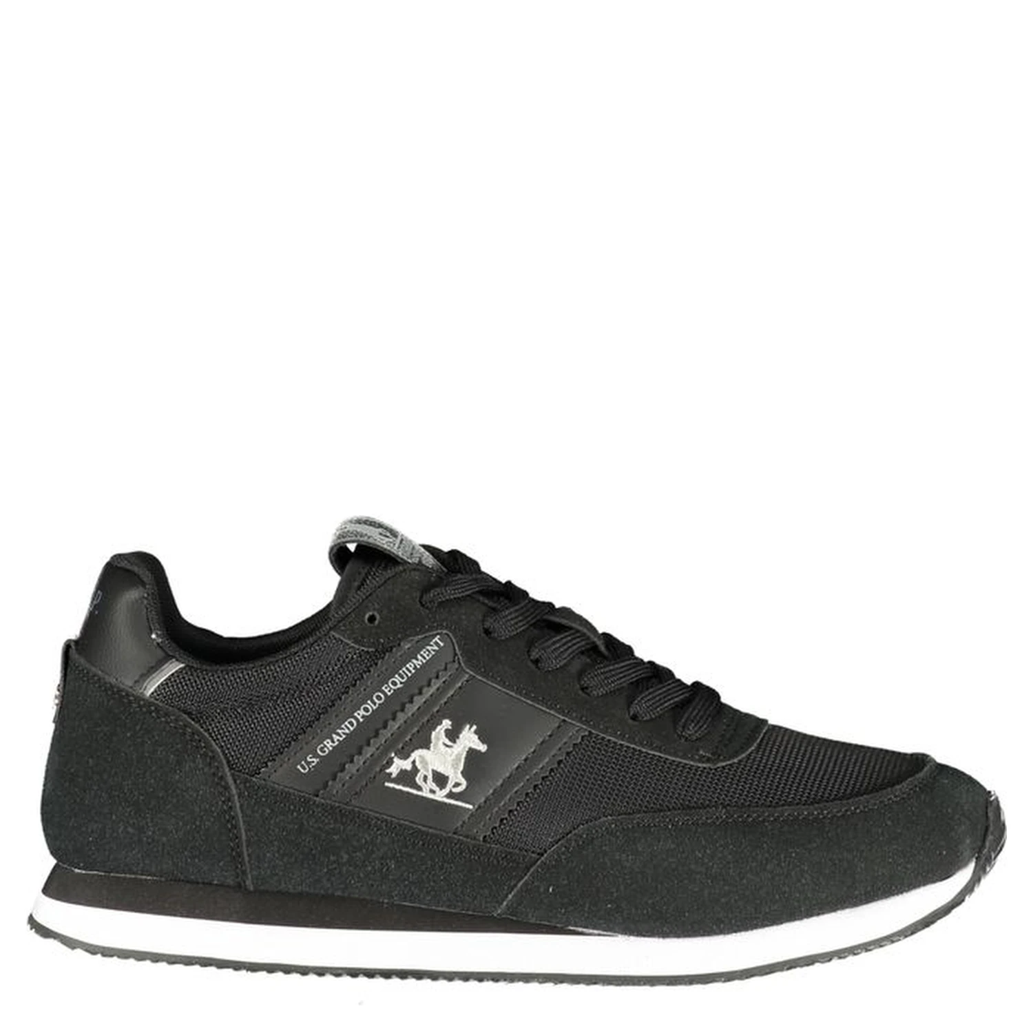 Black Polyester Athletic Sneakers