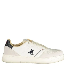 White Polyester Athletic Sneakers