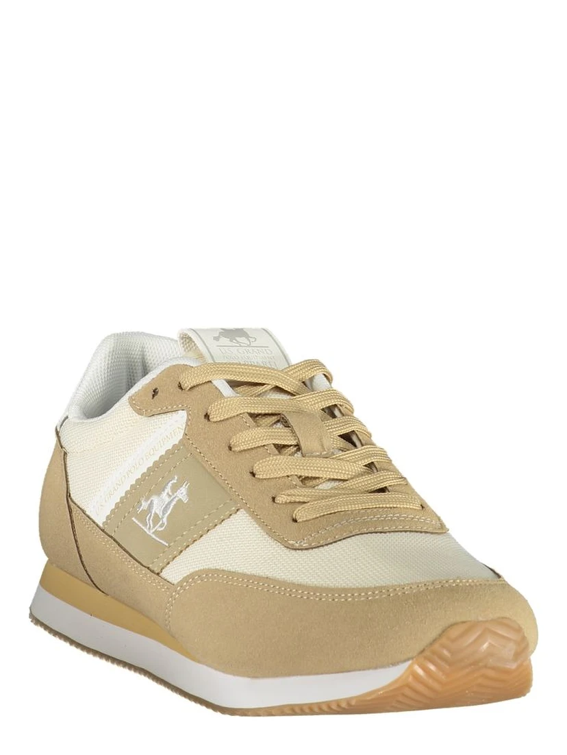 Beige Polyester Athletic Sneakers