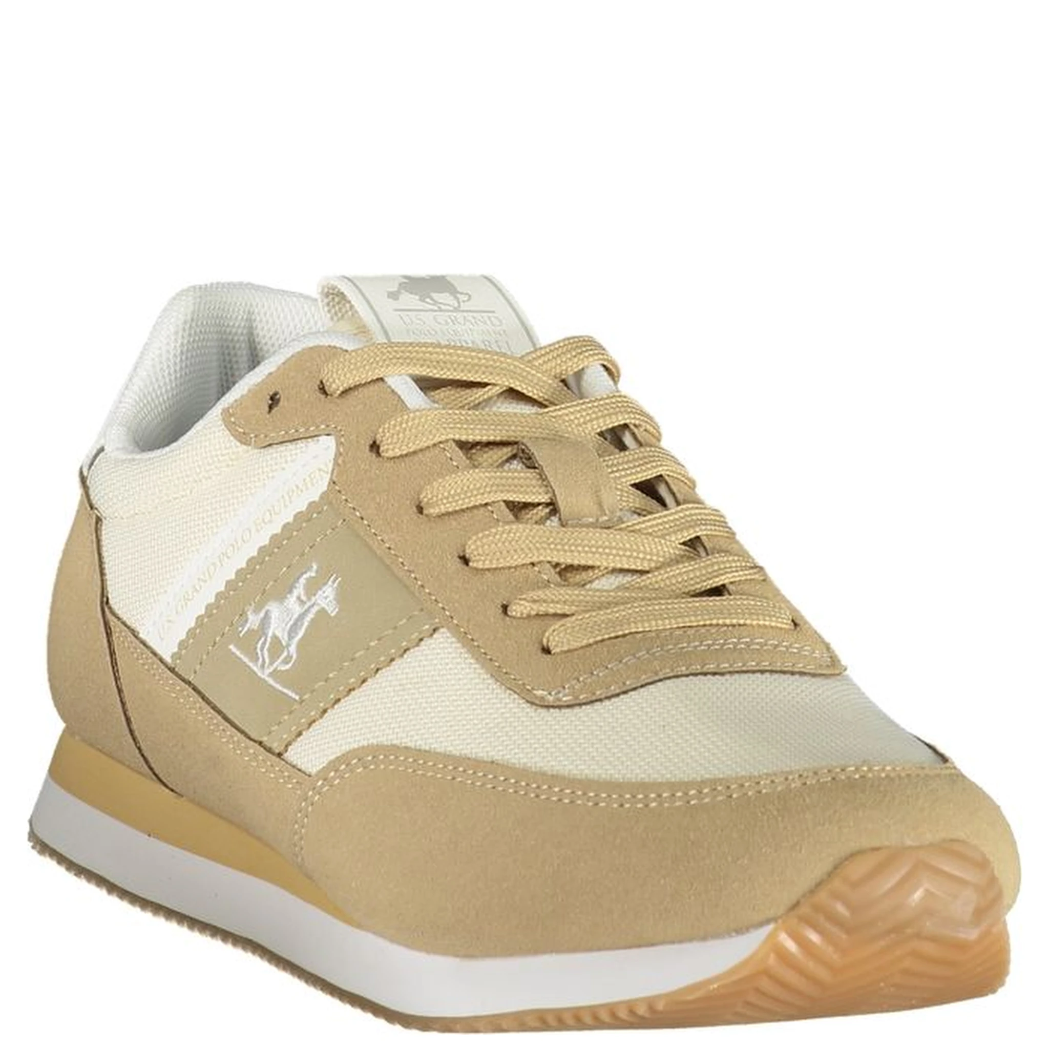 Beige Polyester Athletic Sneakers