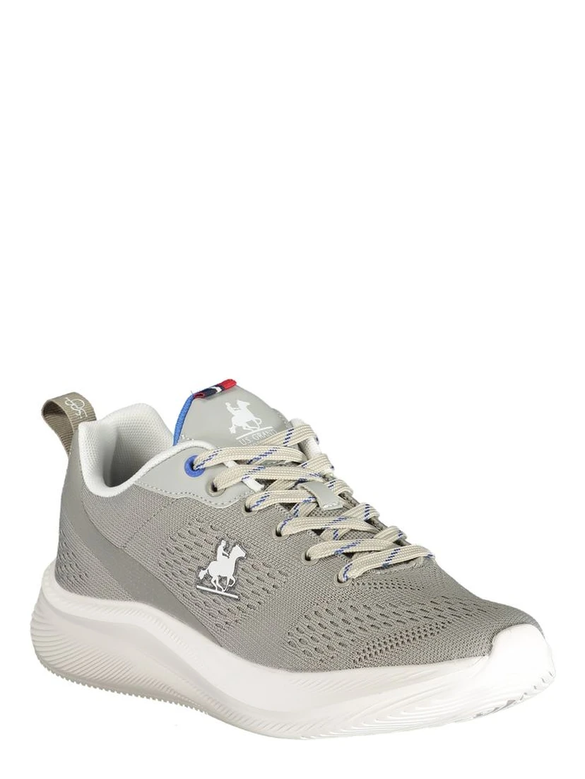Gray Polyester Athletic Sneakers