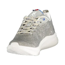 Gray Polyester Athletic Sneakers