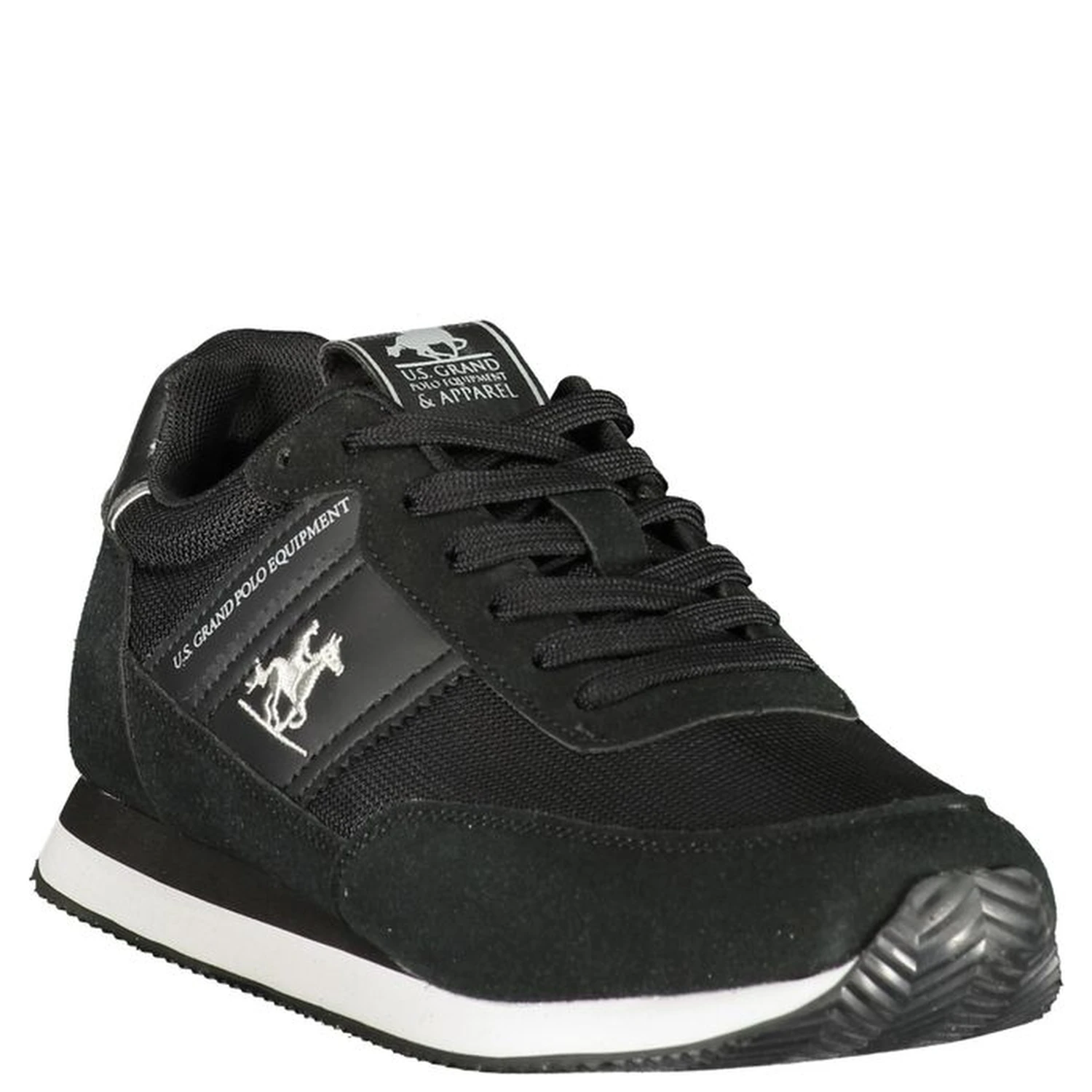 Black Polyester Athletic Sneakers