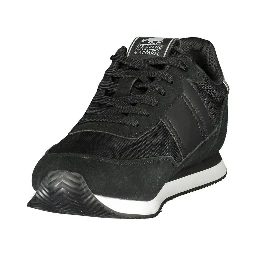 Black Polyester Athletic Sneakers
