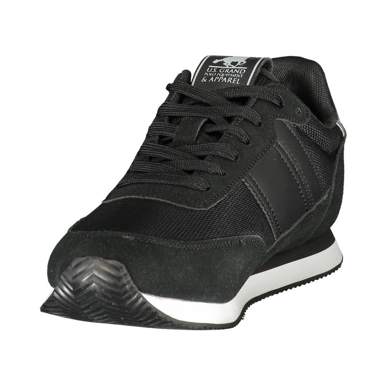 Black Polyester Athletic Sneakers