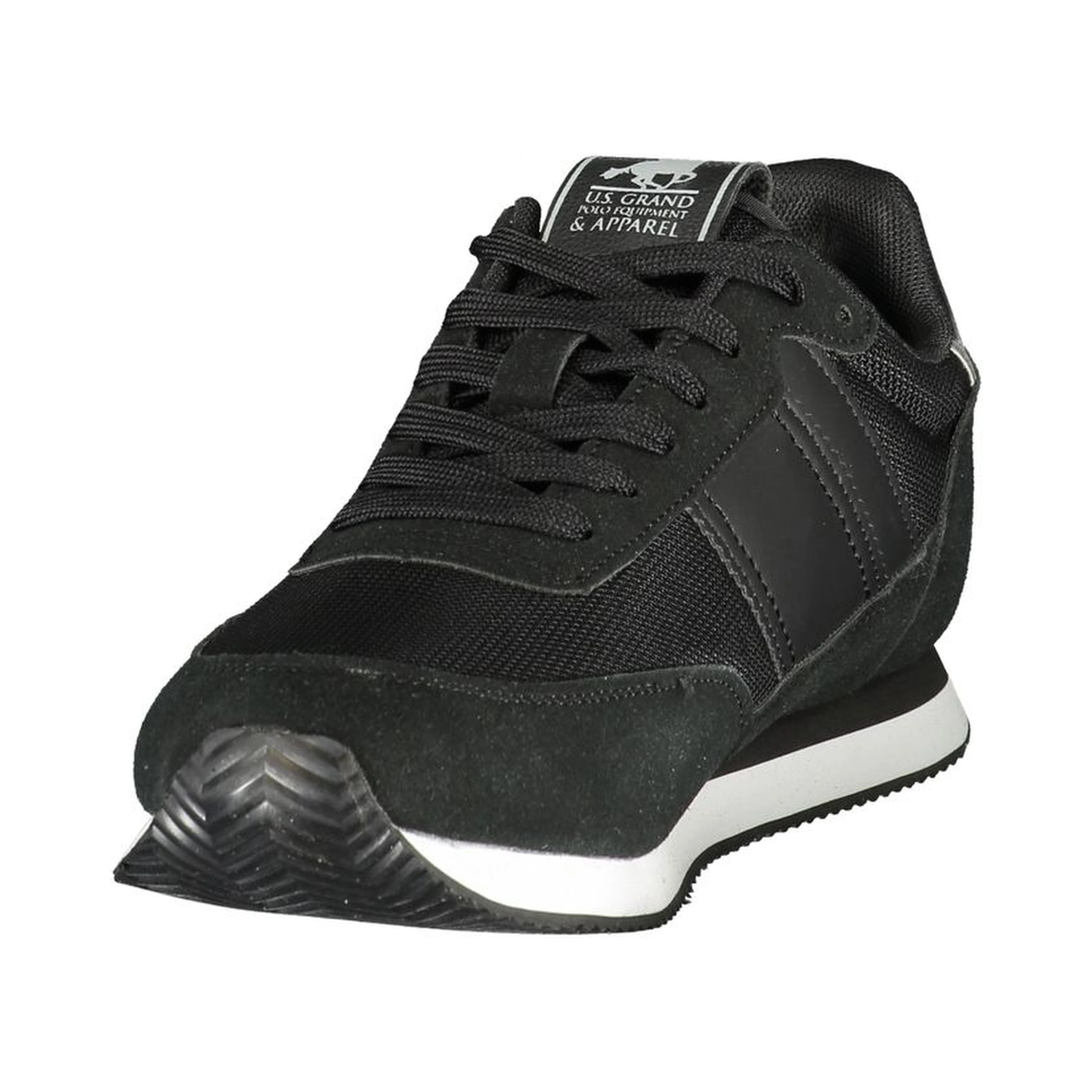 Black Polyester Athletic Sneakers