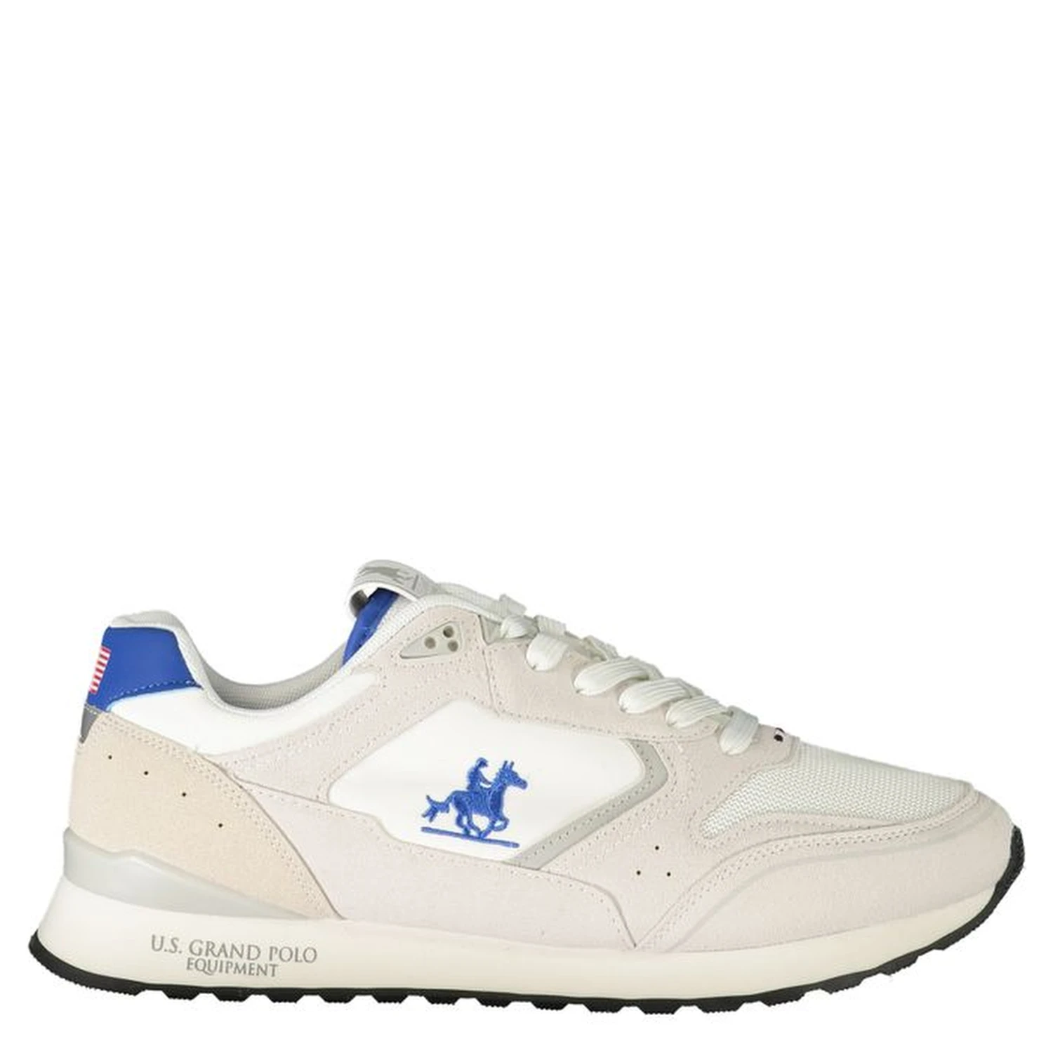 White Polyester Athletic Sneakers