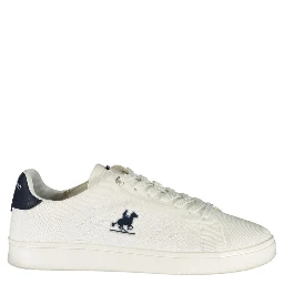 White Polyester Low Top Sneakers