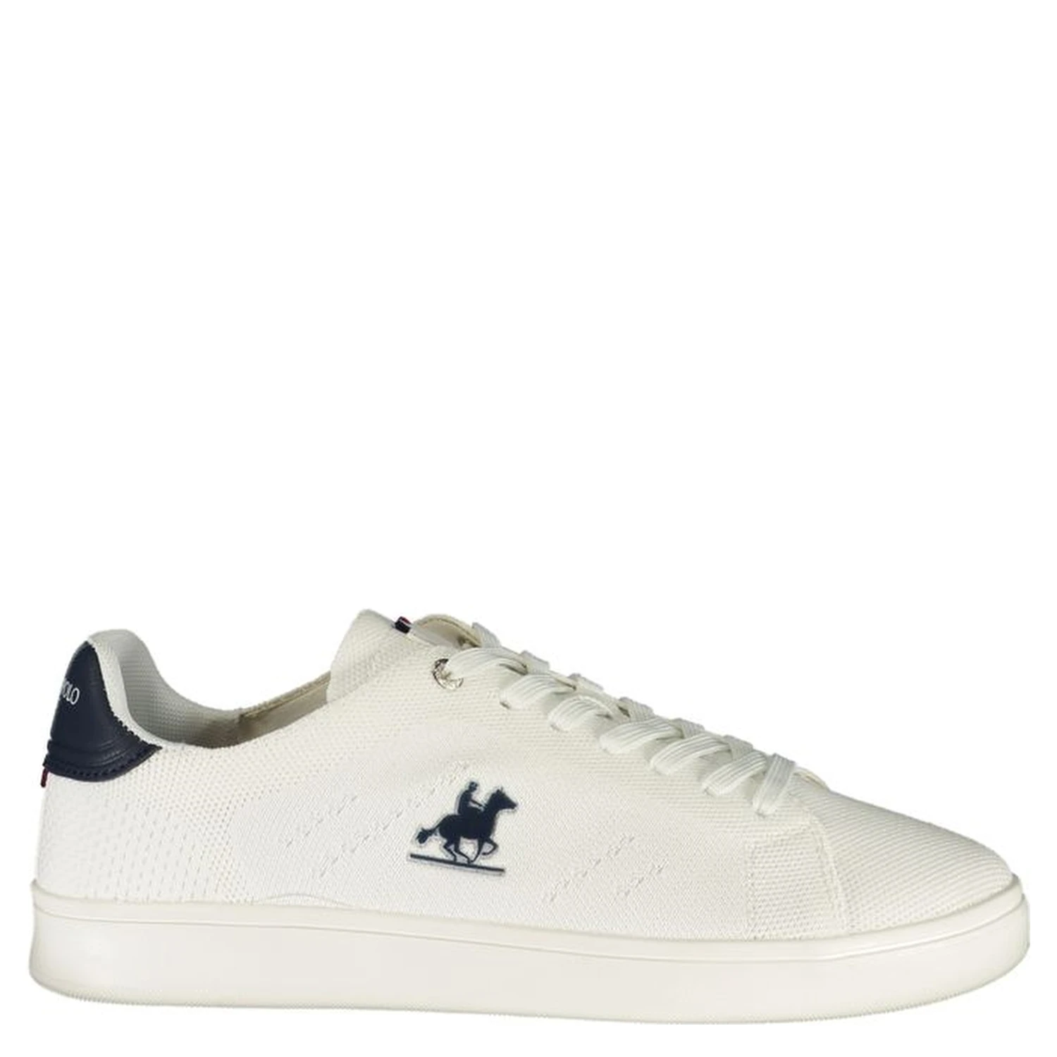 White Polyester Low Top Sneakers