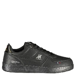Black Polyester Athletic Sneakers