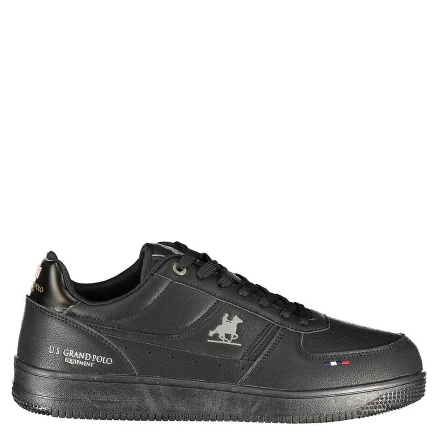 Black Polyester Athletic Sneakers