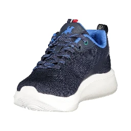Blue Polyester Athletic Sneakers
