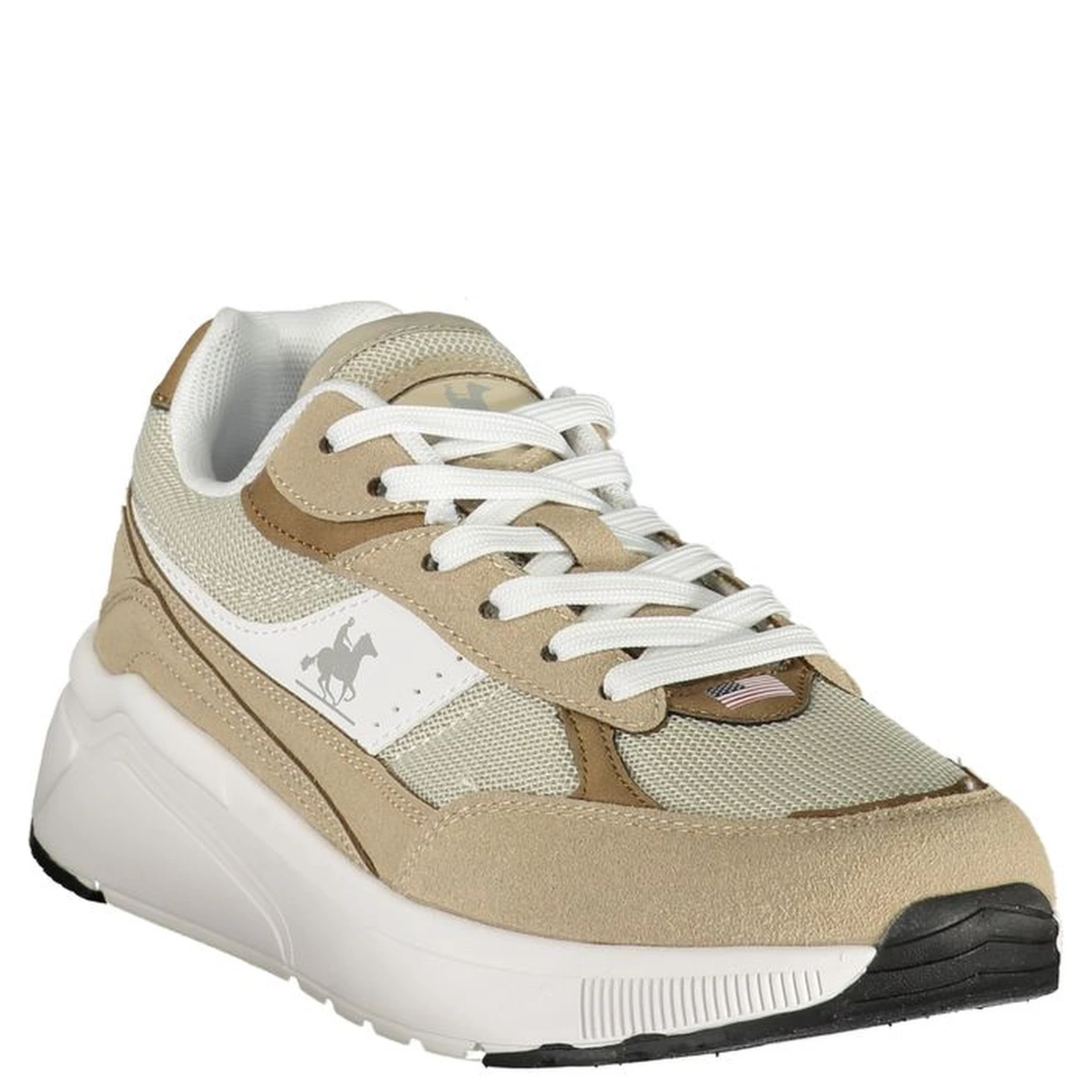 Beige Polyester Athletic Sneakers