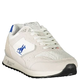 White Polyester Athletic Sneakers
