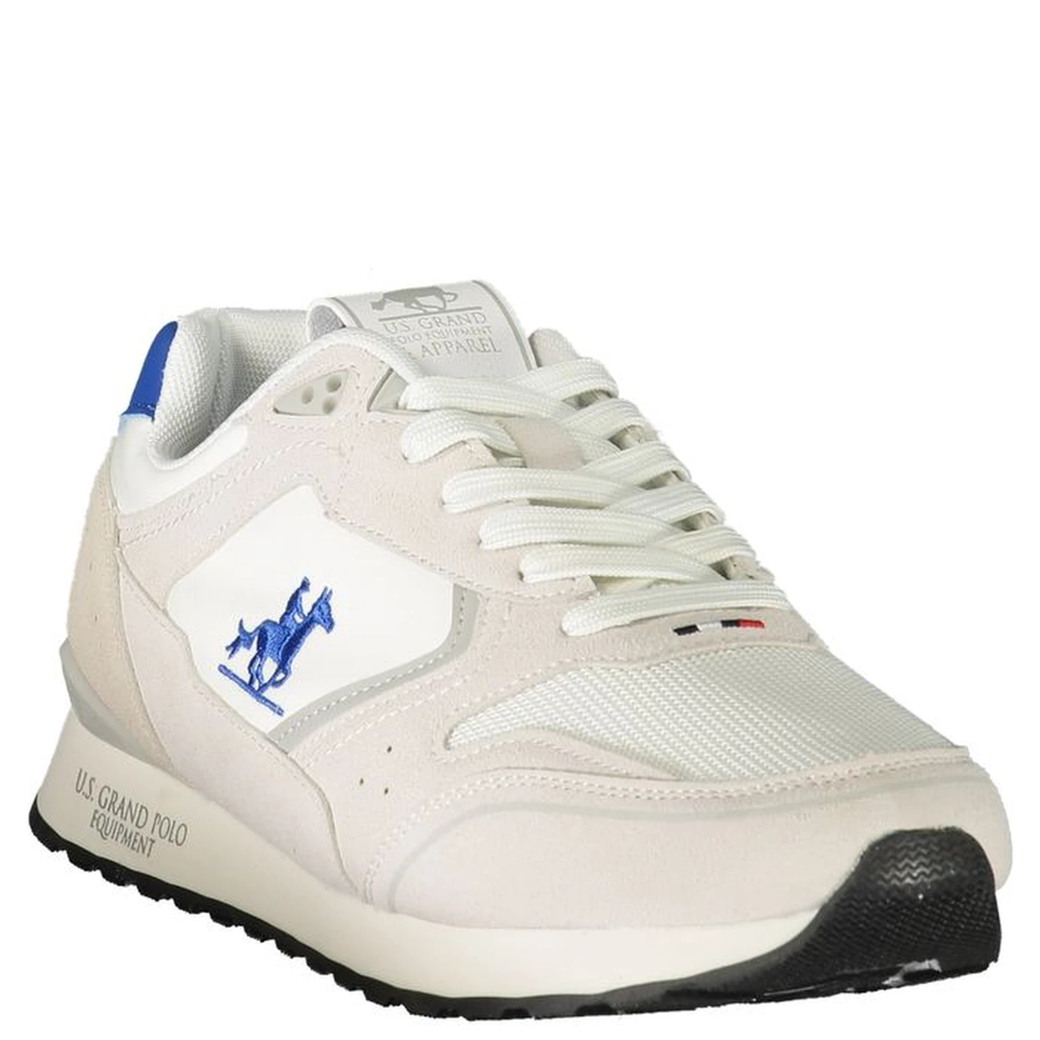White Polyester Athletic Sneakers