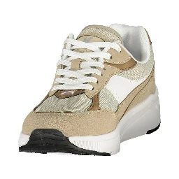 Beige Polyester Athletic Sneakers