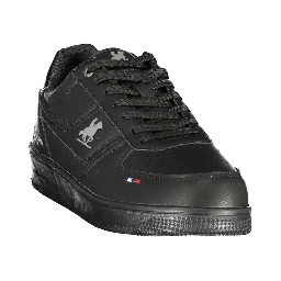 Black Polyester Athletic Sneakers