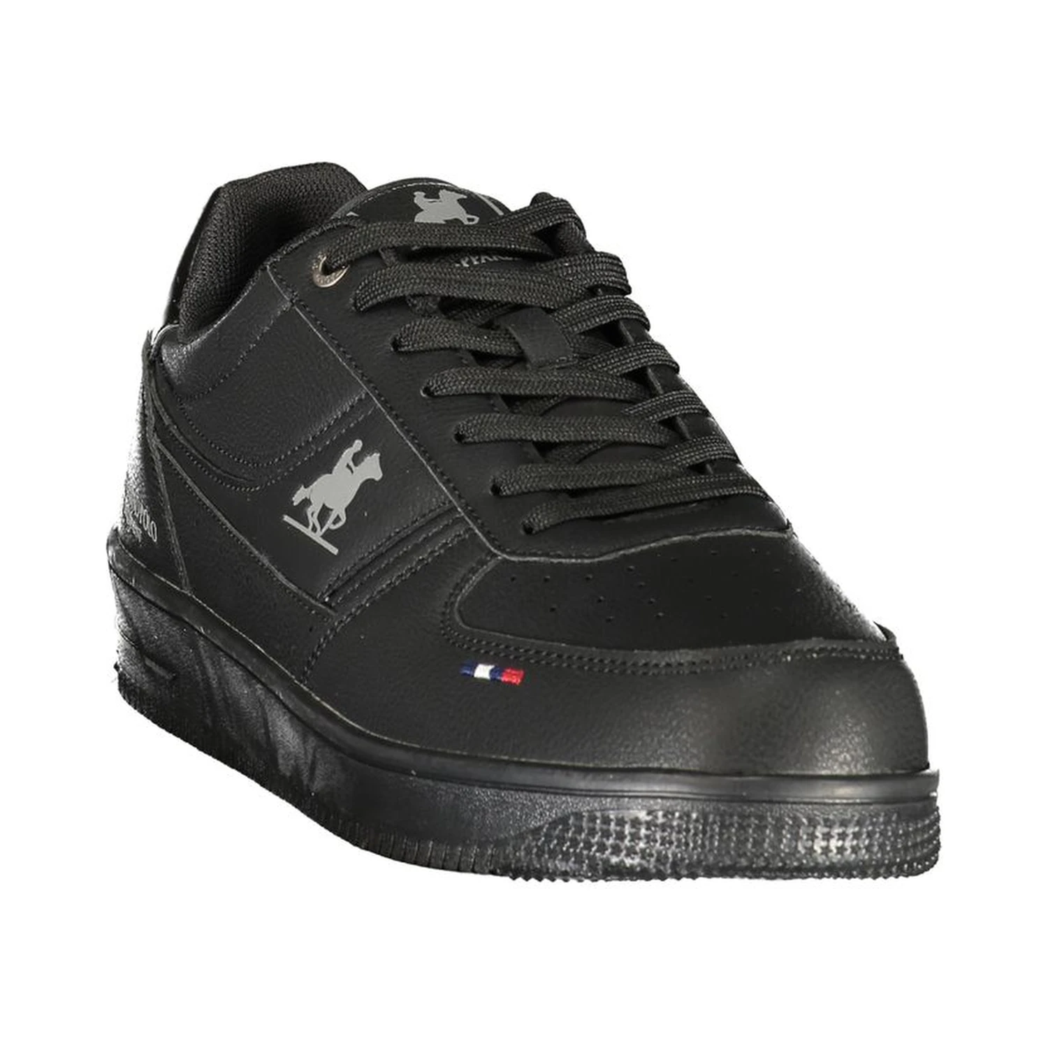 Black Polyester Athletic Sneakers