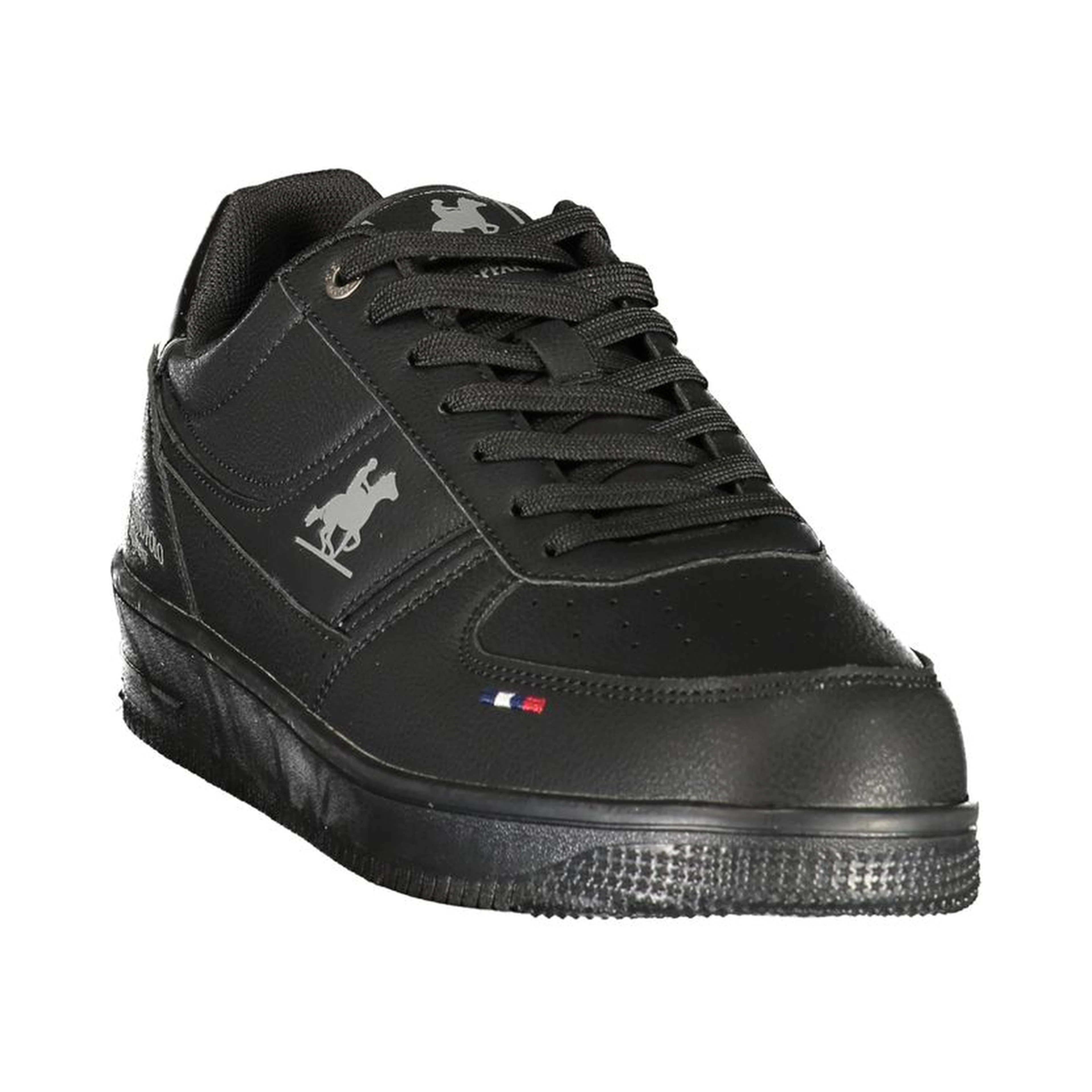Black Polyester Athletic Sneakers