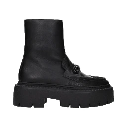 Black Leather Ankle Boots