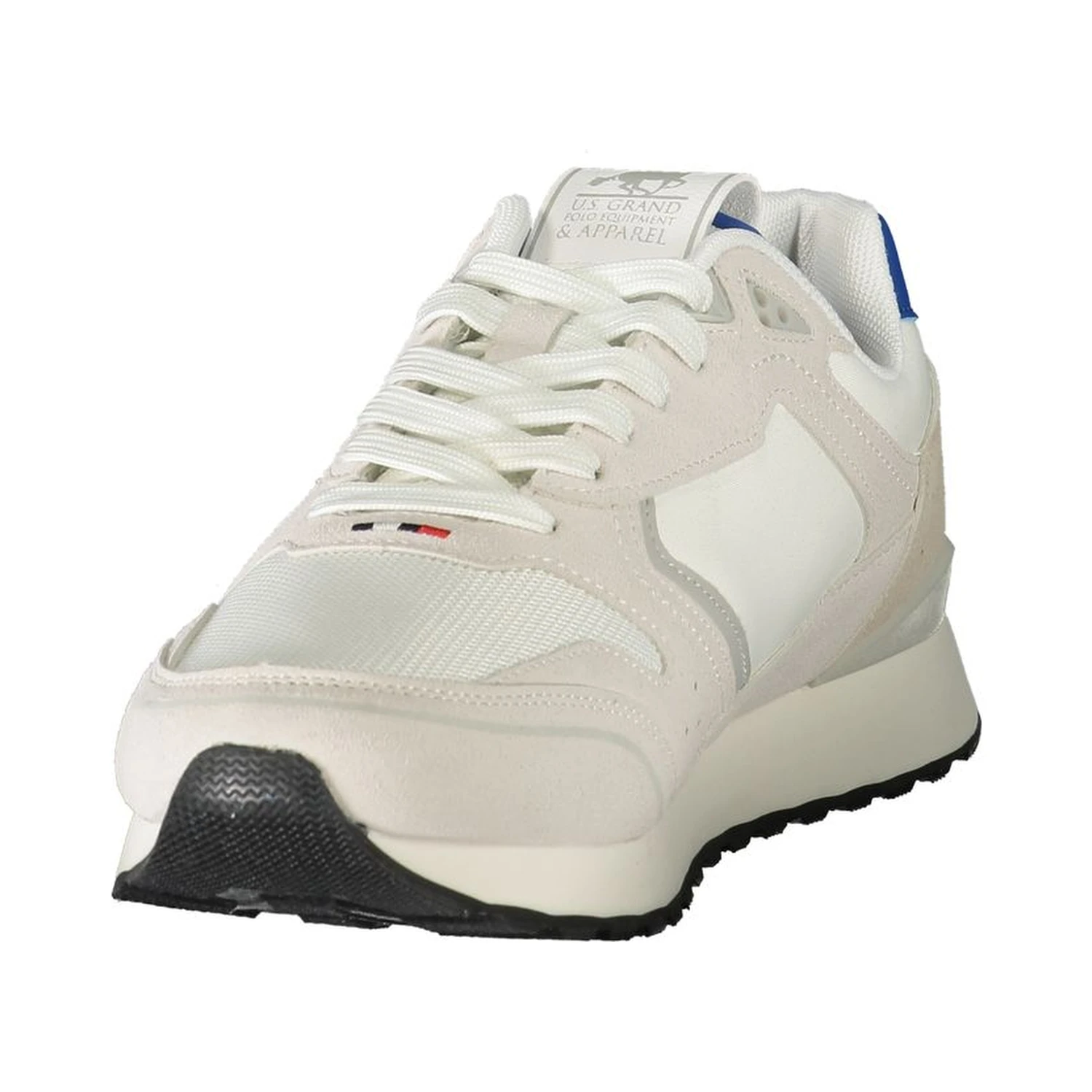 White Polyester Athletic Sneakers