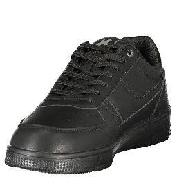 Black Polyester Athletic Sneakers