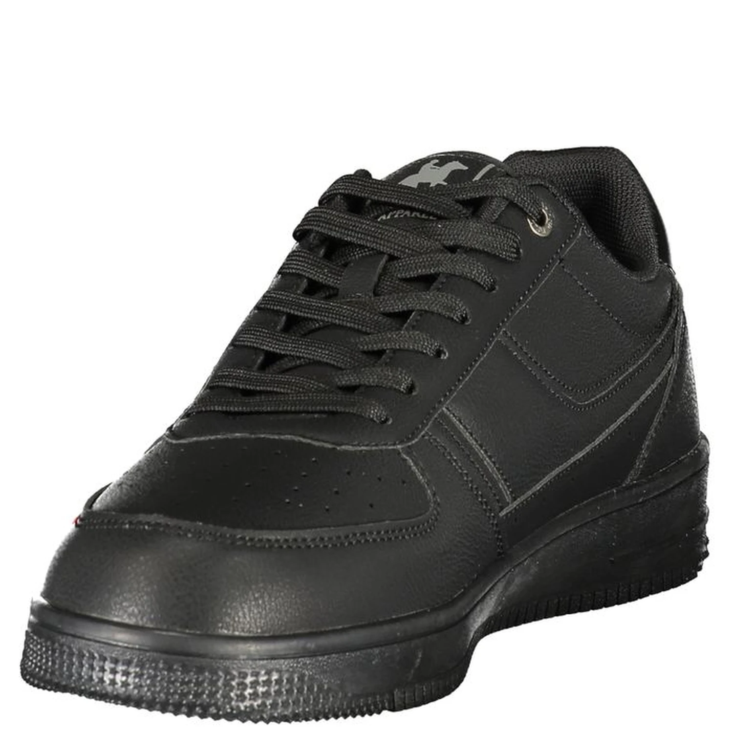 Black Polyester Athletic Sneakers