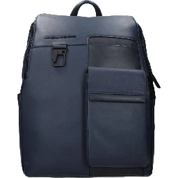 Blue Leather Backpack