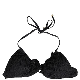Black Padded Triangle Halter Bikini Top Swimwear