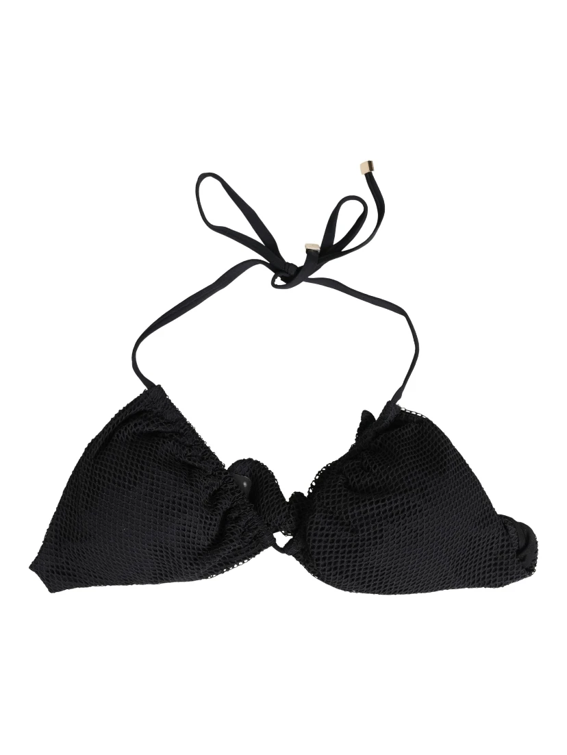 Black Padded Triangle Halter Bikini Top Swimwear