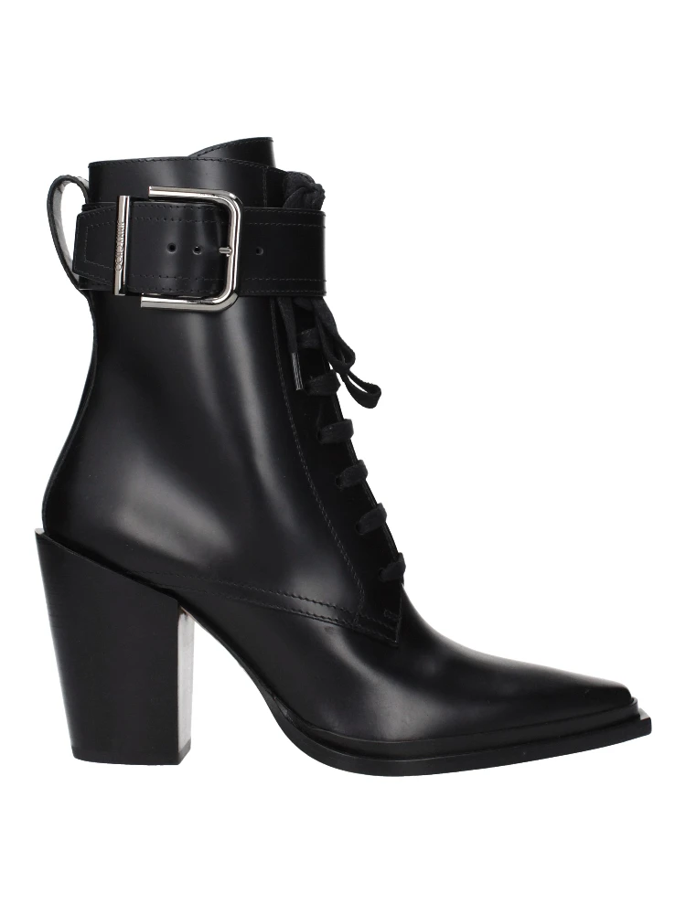 Black Leather Ankle Boots
