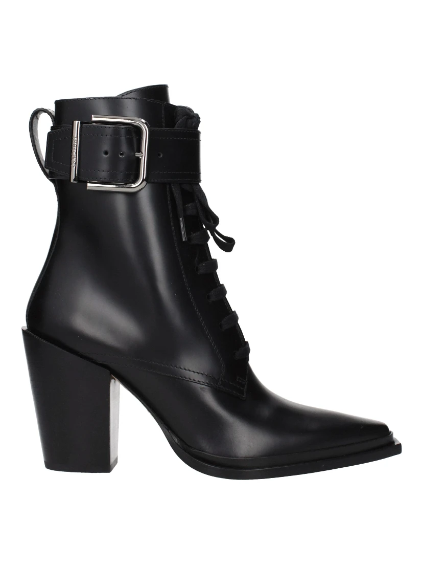 Black Leather Ankle Boots