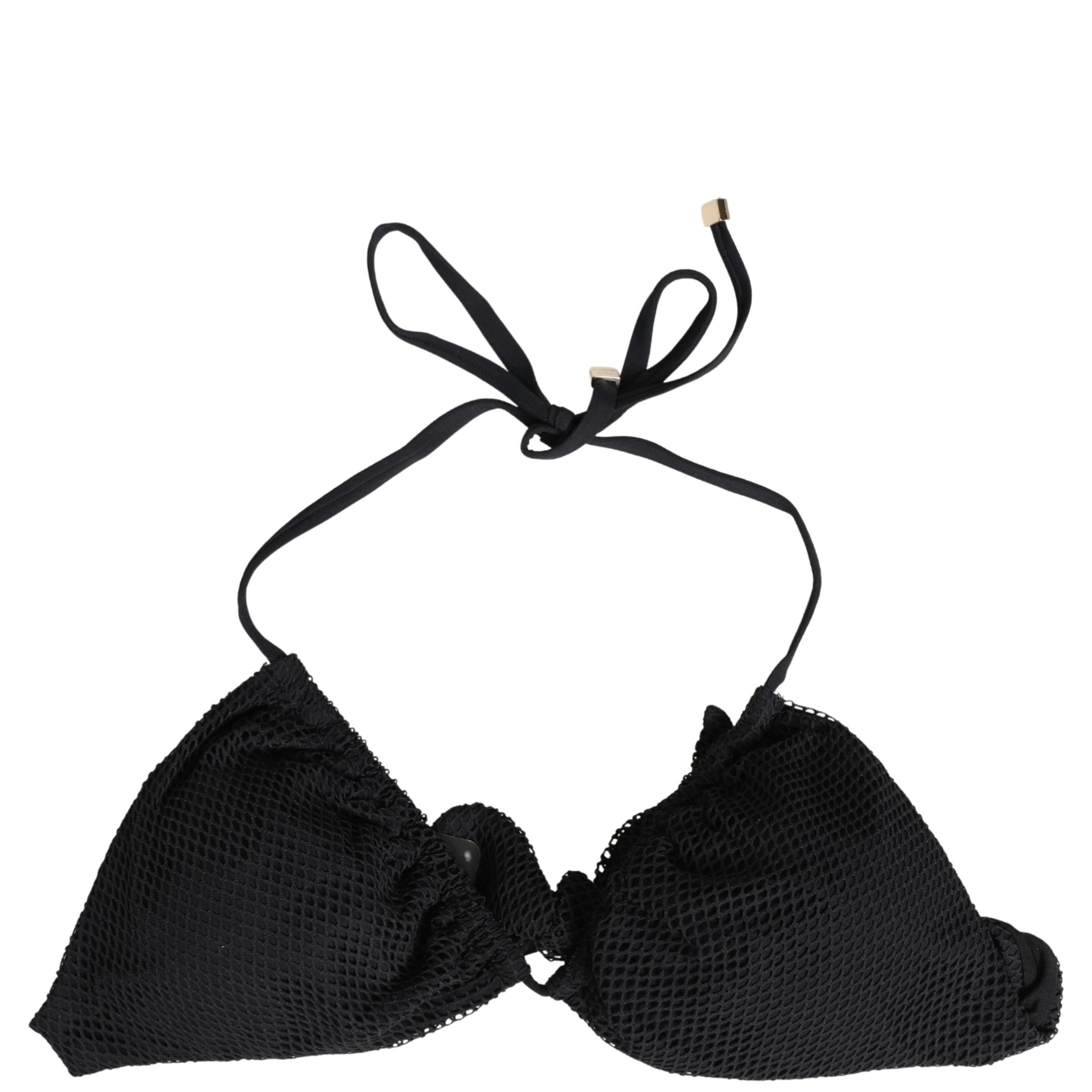 Black Padded Triangle Halter Bikini Top Swimwear