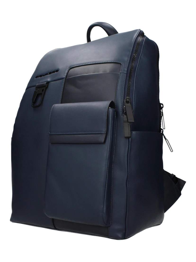 Blue Leather Backpack