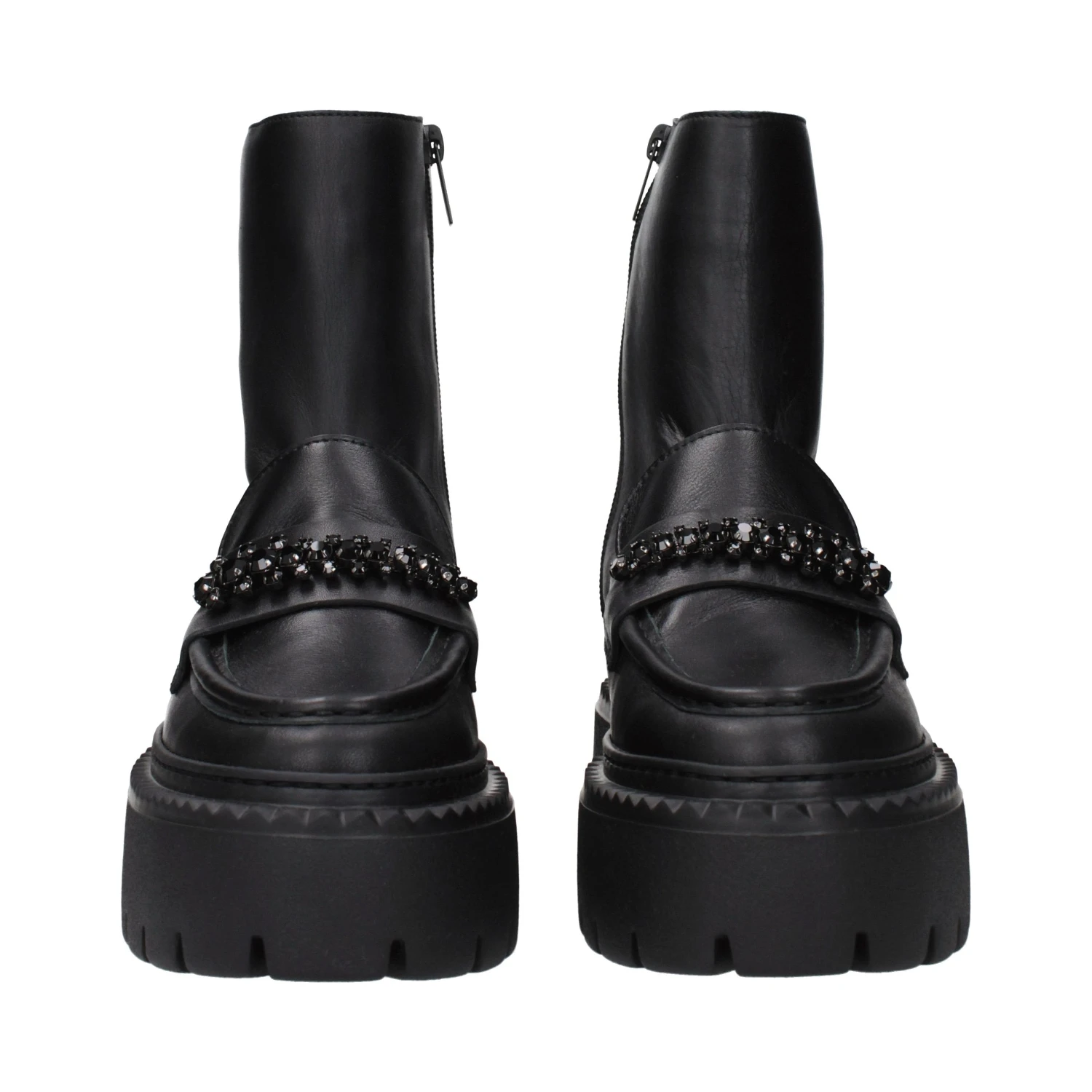 Black Leather Ankle Boots