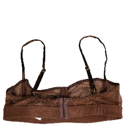 Brown DG Logo Nylon Mesh Balconette Bra Underwear